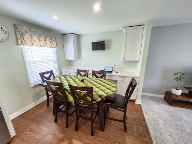 271 E Cleburne Ave, Bartlett, IL 60103 - dining room with baseboards, dark wood-type flooring, and recessed lighting