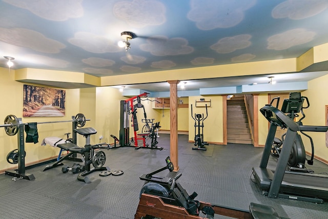 10731 Somonauk Rd, Hinckley, IL 60520 - workout room with baseboards