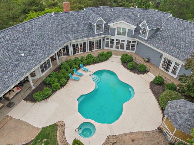 10731 Somonauk Rd, Hinckley, IL 60520 - view of pool with french doors and a patio area