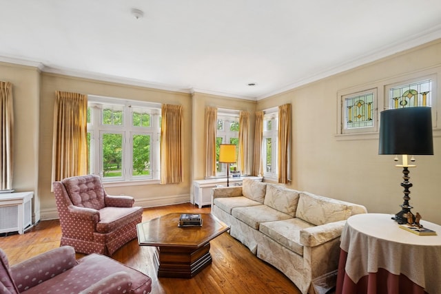 3622 N Avers Ave, Chicago, IL 60618 - living area with crown molding, wood finished floors, and baseboards