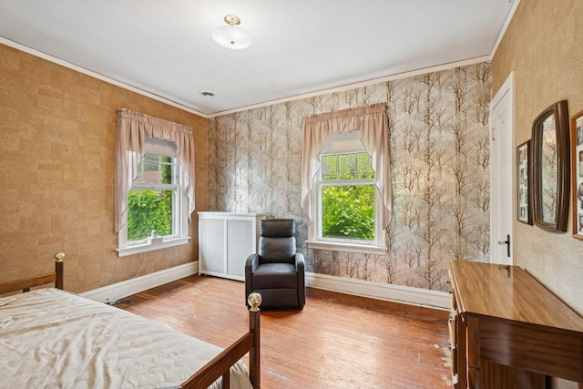 3622 N Avers Ave, Chicago, IL 60618 - bedroom featuring multiple windows, wood finished floors, ornamental molding, and baseboards