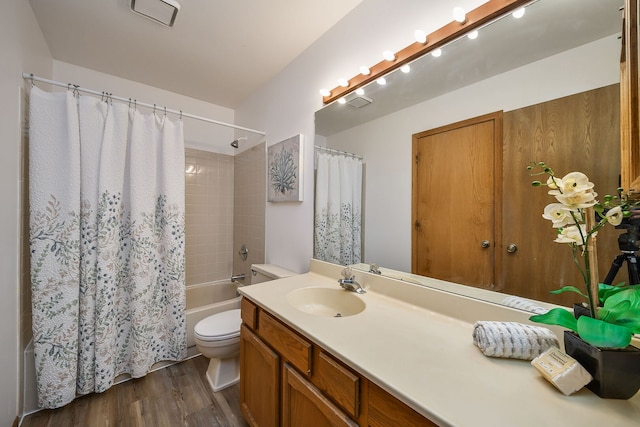 1068 Big Eagle Trl, Carol Stream, IL 60188 - full bath featuring vanity, toilet, wood finished floors, and shower / bath combination with curtain