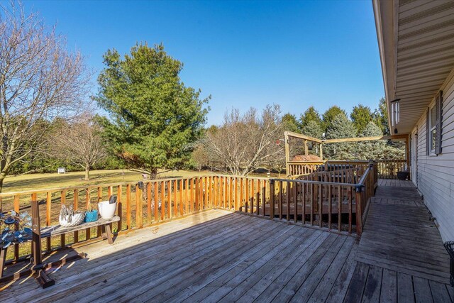 4461 N Il State Route 23, Leland, IL 60531 - view of wooden terrace
