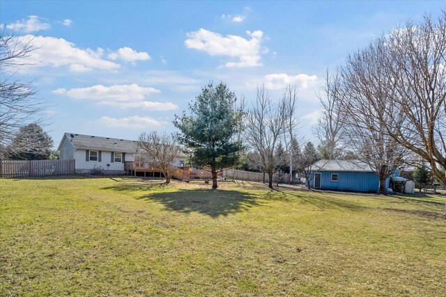 4461 N Il State Route 23, Leland, IL 60531 - view of yard featuring a deck