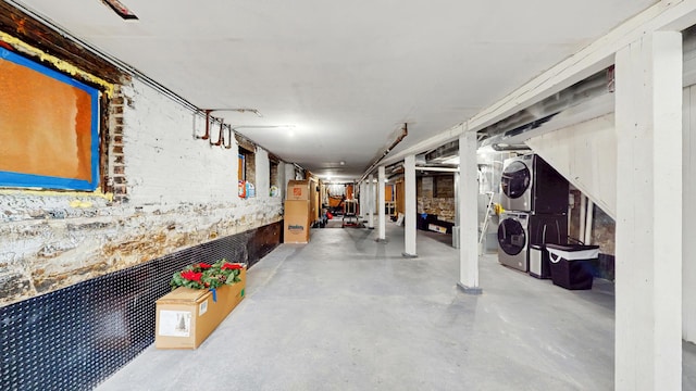 6347 S Drexel Ave, Chicago, IL 60637 - unfinished below grade area with estacked washer and dryer