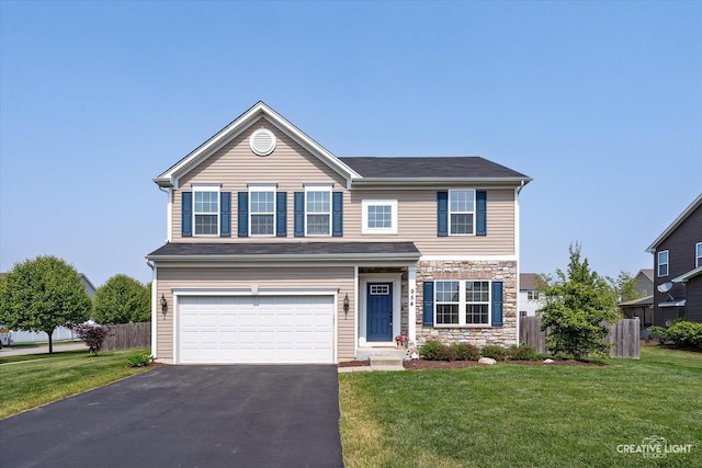 954 Sunburst Ln, Gilberts, IL 60136 - traditional-style house featuring an attached garage, driveway, and stone siding