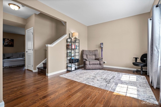 954 Sunburst Ln, Gilberts, IL 60136 - sitting room with wood finished floors, stairs, and baseboards