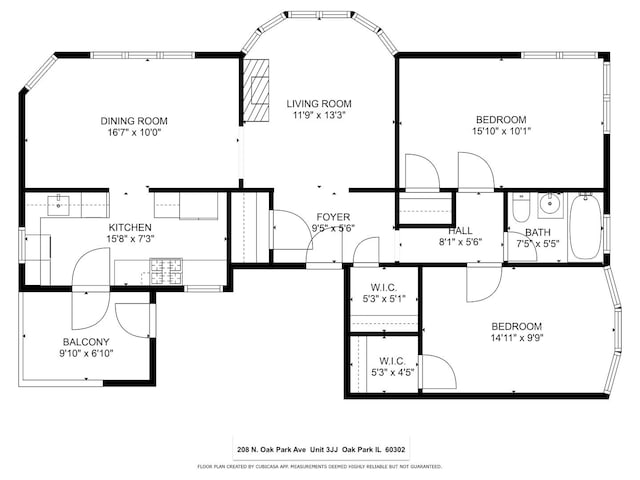 208 N Oak Park Ave Unit 3Jj, Oak Park, IL 60302 - property floor plan