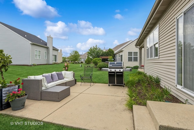 825 Colchester Dr, Oswego, IL 60543 - view of patio / terrace featuring an outdoor living space and a grill