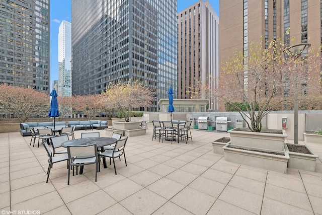 222 N Columbus Dr Unit 2408, Chicago, IL 60601 - view of patio / terrace with outdoor lounge area, outdoor dining space, grilling area, and a view of city