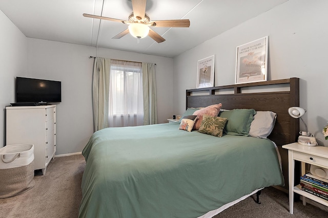 5235 James Ln Unit 1202, Crestwood, IL 60418 - bedroom featuring carpet flooring, a ceiling fan, and baseboards