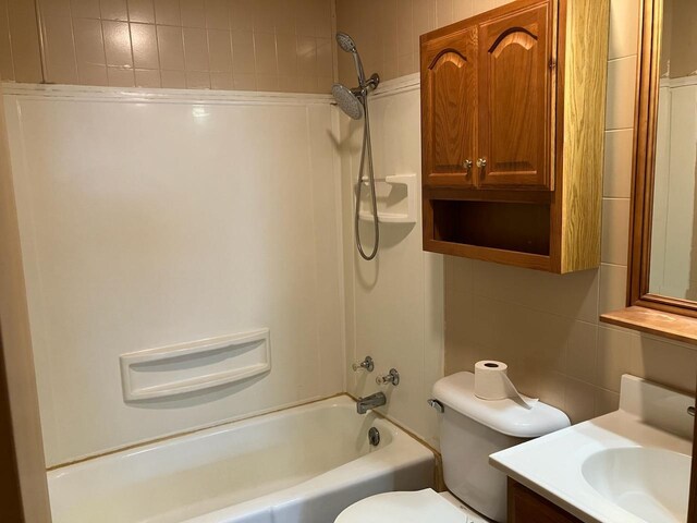 1410 Bonnie Ave, Dixon, IL 61021 - bathroom with toilet, tub / shower combination, and vanity
