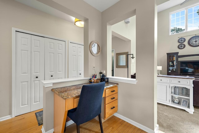 605 Birch Ln, Fox River Grove, IL 60021 - office area with light wood-style flooring and baseboards