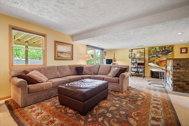 315 S Bone Dr, Normal, IL 61761 - living area featuring a textured ceiling and carpet flooring