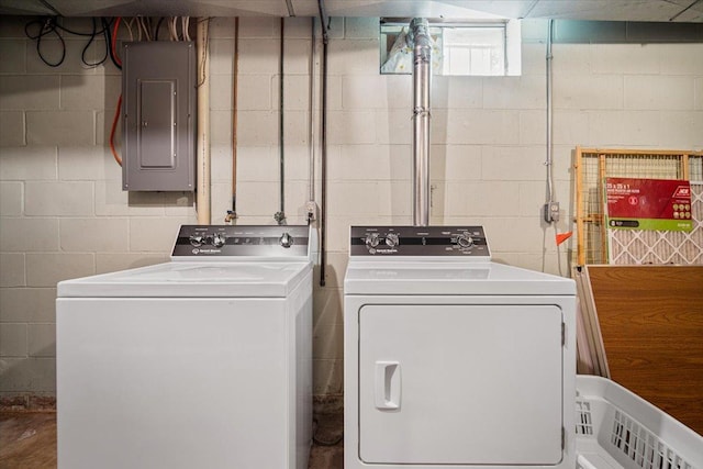 315 S Bone Dr, Normal, IL 61761 - laundry room featuring electric panel and washer and clothes dryer