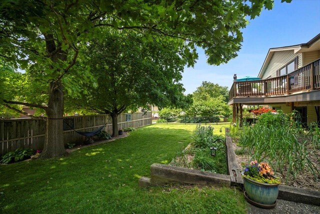 315 S Bone Dr, Normal, IL 61761 - fenced yard with a wooden deck