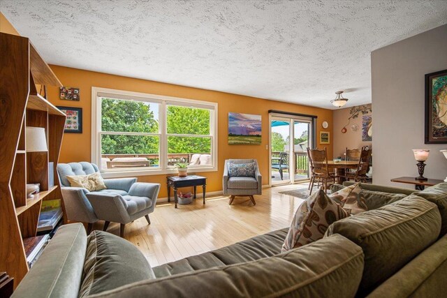 315 S Bone Dr, Normal, IL 61761 - living room featuring wood-type flooring and a textured ceiling