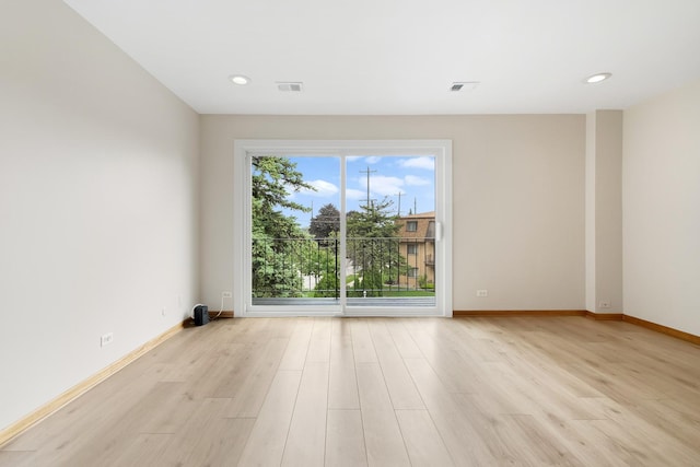 4825 W 109th St Unit 303, Oak Lawn, IL 60453 - empty room featuring light wood-style flooring, baseboards, and recessed lighting