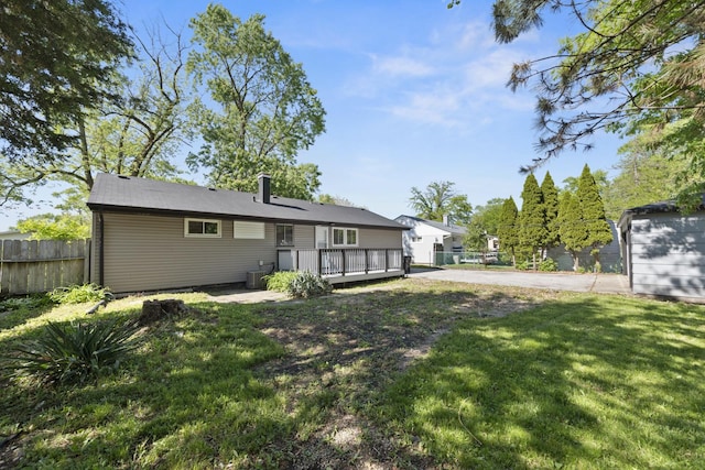 15603 Park Ln, South Holland, IL 60473 - back of house featuring a deck and cooling unit