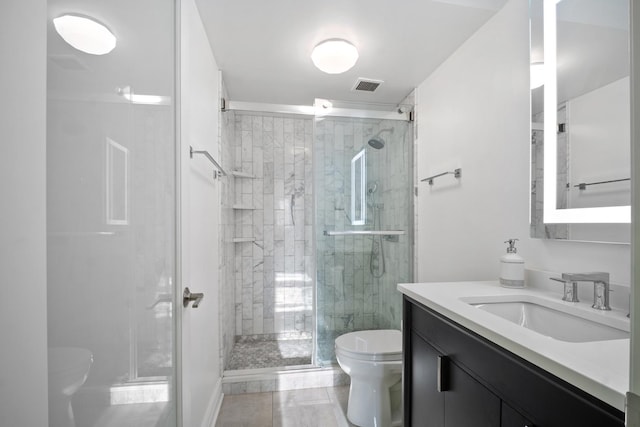 101 Bar Harbour Rd Unit 6E, Schaumburg, IL 60193 - bathroom featuring toilet, vanity, and a shower stall