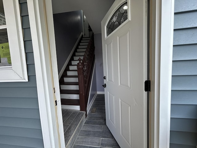 2709 S 59th Ct, Cicero, IL 60804 - stairway featuring baseboards and wood tiled floors