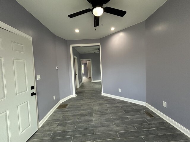 2709 S 59th Ct, Cicero, IL 60804 - hall with baseboards, recessed lighting, and dark wood finished floors