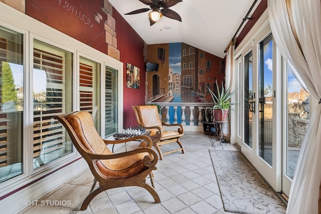 22957 Devonshire Ln, Frankfort, IL 60423 - sunroom featuring vaulted ceiling and tile patterned flooring