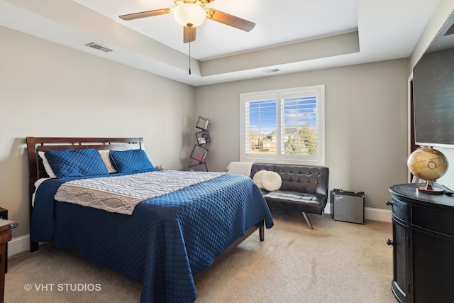 22957 Devonshire Ln, Frankfort, IL 60423 - bedroom with a raised ceiling, carpet flooring, ceiling fan, and baseboards