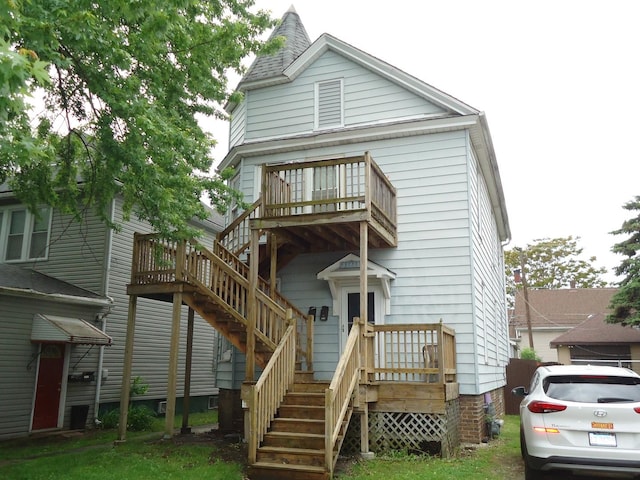 12438 Maple Ave, Blue Island, IL 60406 - rear view of house featuring stairs