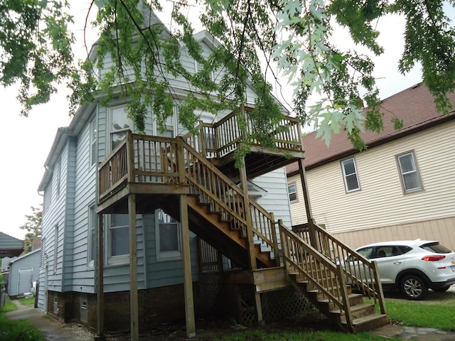 12438 Maple Ave, Blue Island, IL 60406 - back of house featuring stairway and a deck