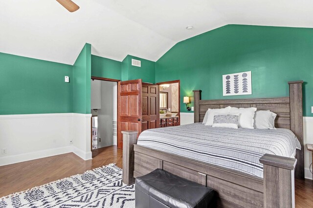 13843 W Stoneoak Way, Homer Glen, IL 60491 - bedroom with lofted ceiling and wood finished floors