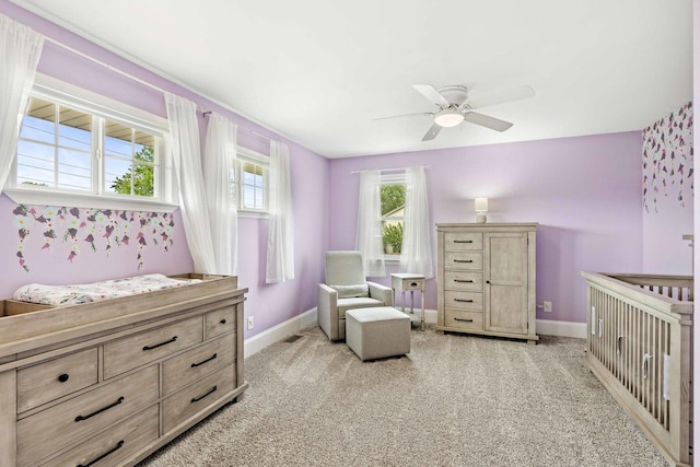 13843 W Stoneoak Way, Homer Glen, IL 60491 - bedroom featuring baseboards, light carpet, and a ceiling fan