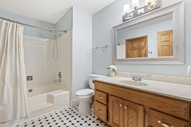 13843 W Stoneoak Way, Homer Glen, IL 60491 - bathroom with vanity, shower / bath combo, and toilet