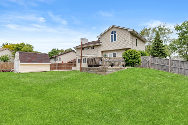 13843 W Stoneoak Way, Homer Glen, IL 60491 - back of property featuring a wooden deck and a chimney