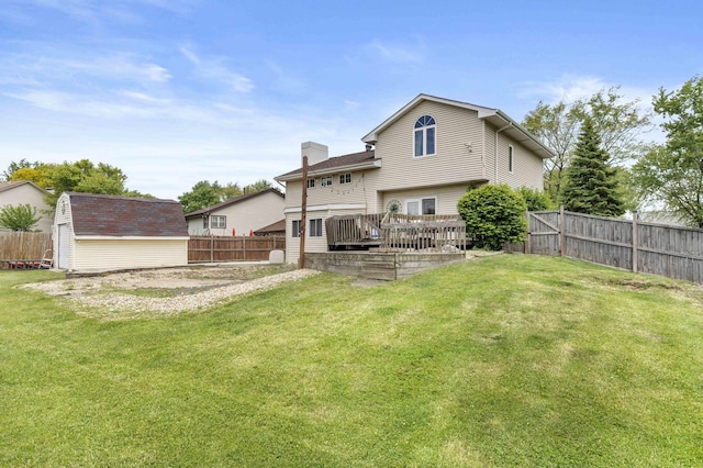 13843 W Stoneoak Way, Homer Glen, IL 60491 - rear view of property with a wooden deck and a chimney