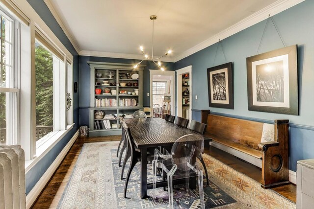 1701 W Chase Ave, Chicago, IL 60626 - dining area featuring plenty of natural light, wood finished floors, and ornamental molding