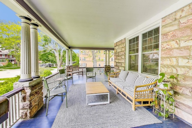 1701 W Chase Ave, Chicago, IL 60626 - covered porch with an outdoor living space