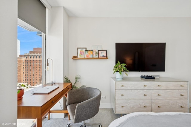 450 W Briar Pl Unit 12G, Chicago, IL 60657 - carpeted bedroom featuring an office area and baseboards