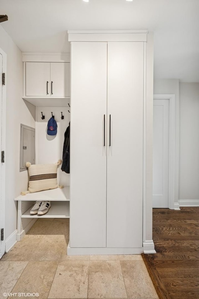 450 W Briar Pl Unit 12G, Chicago, IL 60657 - mudroom featuring electric panel and baseboards
