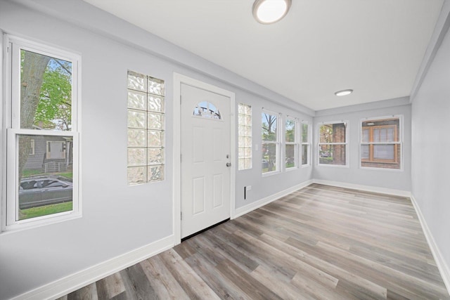 11522 S Parnell Ave, Chicago, IL 60628 - entryway featuring baseboards, plenty of natural light, and wood finished floors