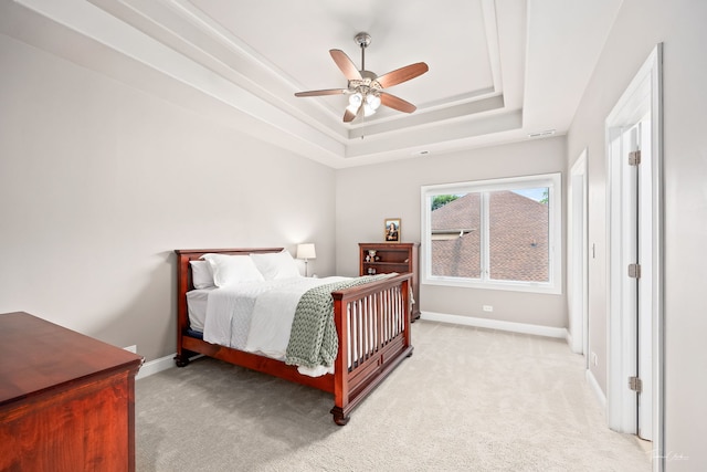 4103 Douglas Rd, Downers Grove, IL 60515 - bedroom with a raised ceiling, carpet floors, and ceiling fan