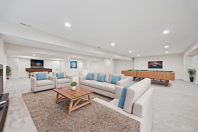 4103 Douglas Rd, Downers Grove, IL 60515 - living area featuring billiards table, recessed lighting, and light colored carpet