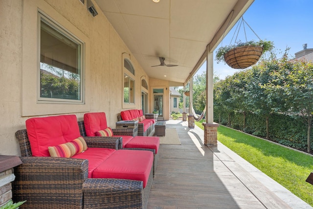 4103 Douglas Rd, Downers Grove, IL 60515 - view of patio / terrace with an outdoor hangout area and ceiling fan