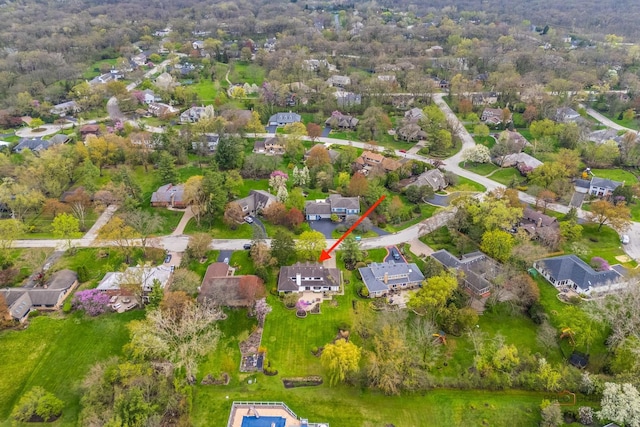 8 Pheasant Row, Lincolnshire, IL 60069 - aerial view of property's location featuring nearby suburban area