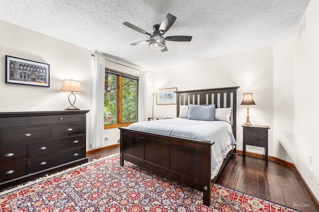 2734 Alyssa Dr, Naperville, IL 60565 - bedroom with hardwood / wood-style floors, a textured ceiling, and ceiling fan
