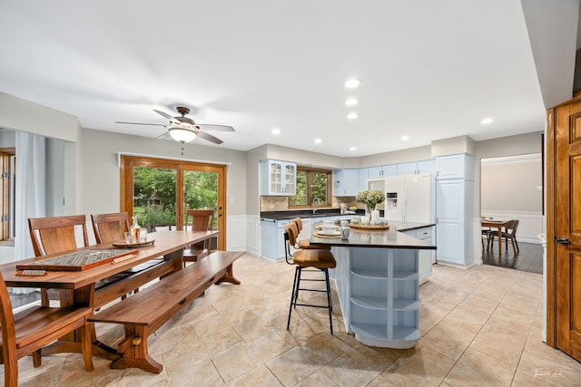 2734 Alyssa Dr, Naperville, IL 60565 - dining room featuring a ceiling fan and recessed lighting