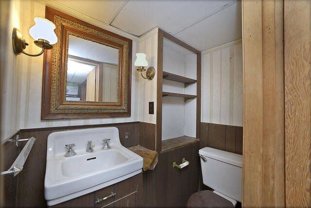 731 Marcy St, Ottawa, IL 61350 - bathroom with toilet, a wainscoted wall, and vanity