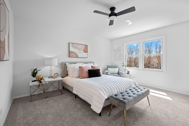 2717 Briarwood Ct, Woodridge, IL 60517 - carpeted bedroom with baseboards and a ceiling fan