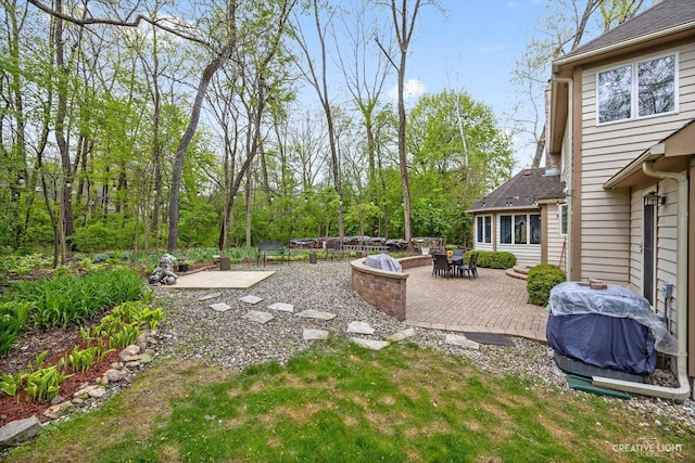440 Cranesbill Dr, West Chicago, IL 60185 - view of yard featuring a patio and an outdoor fire pit