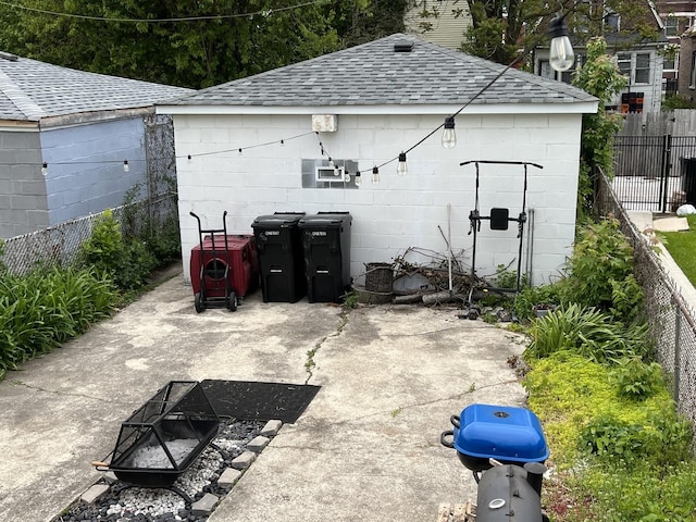 6036 S Loomis Blvd, Chicago, IL 60636 - view of outbuilding featuring an outdoor fire pit